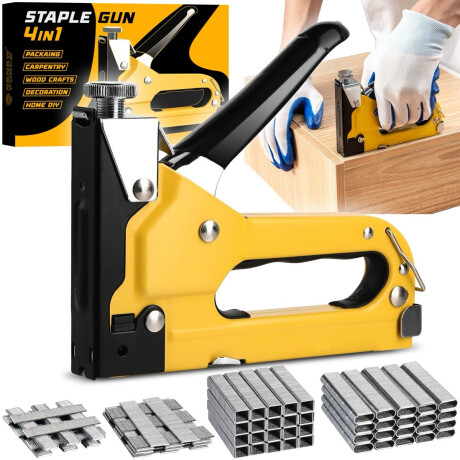 MG Stapler V1 ručná sponkovačka na čalúnenie a drevo, žltá