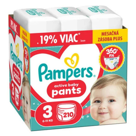 PAMPERS Pampers active baby pants 3  6-11kg 210 ks