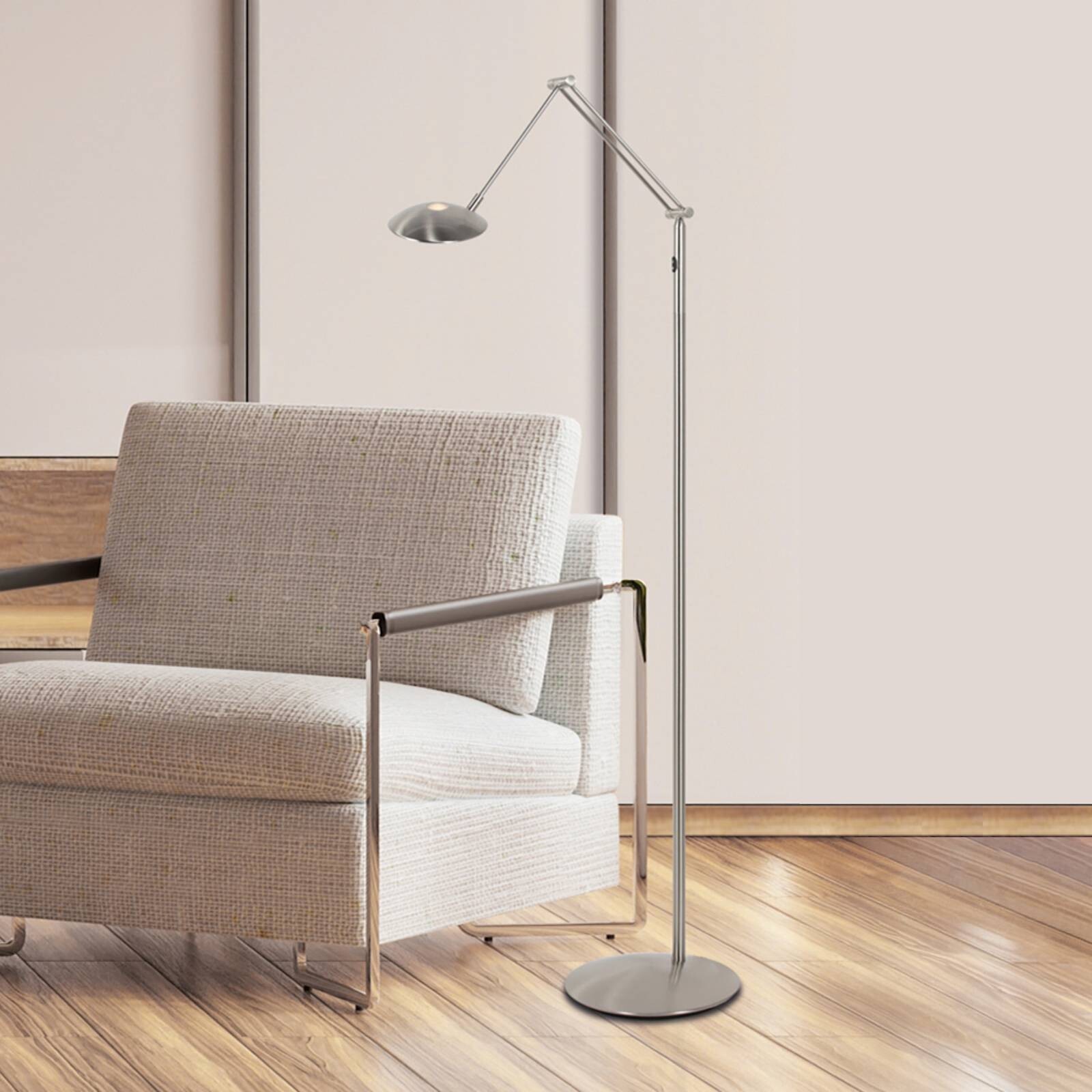 LED stojacia lampa Daphne 2, 1-pl., oceľ, CCT, diaľkové ovládanie