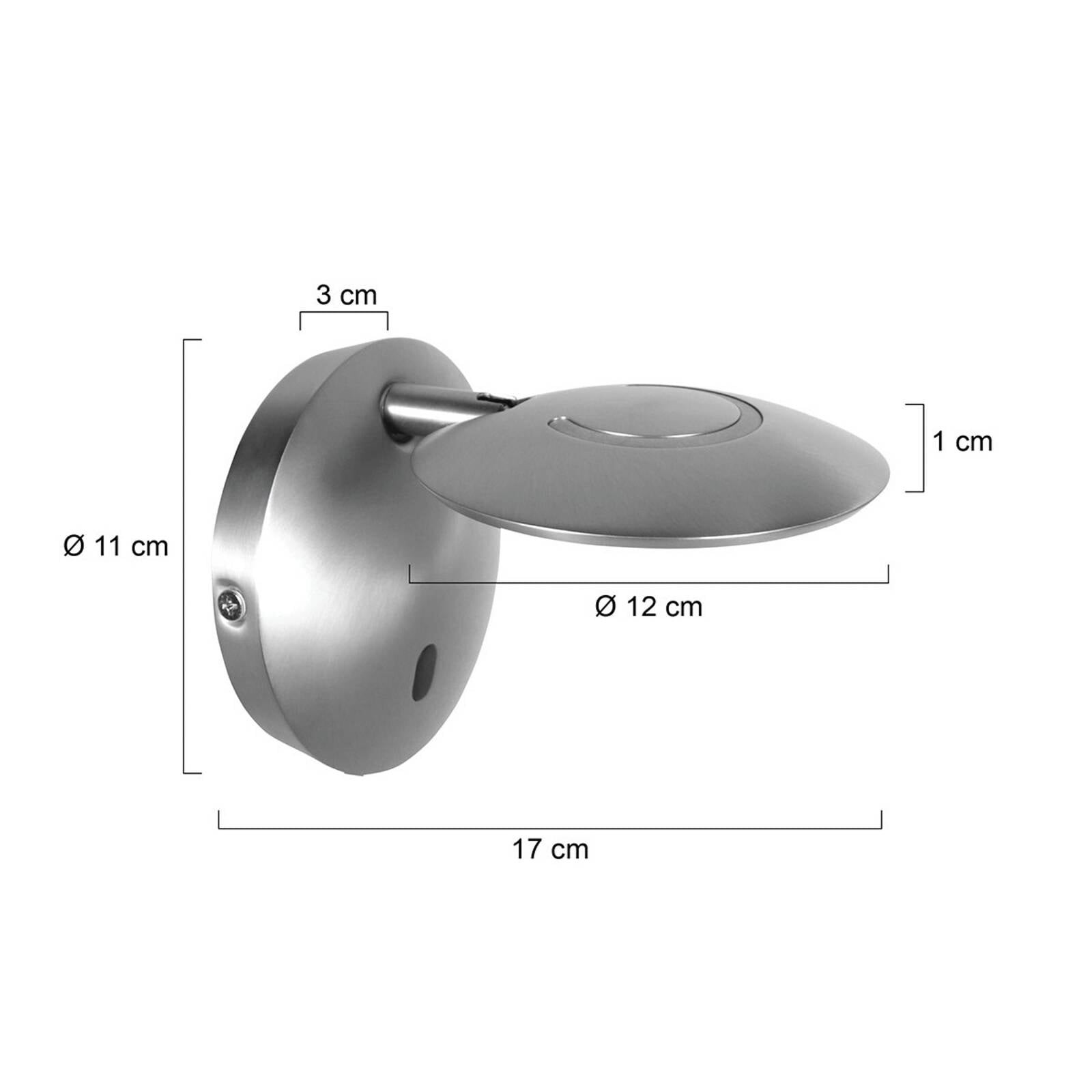 LED nástenné svetlo Zenith 2, v odtieni ocele, CCT, kov, zástrčka