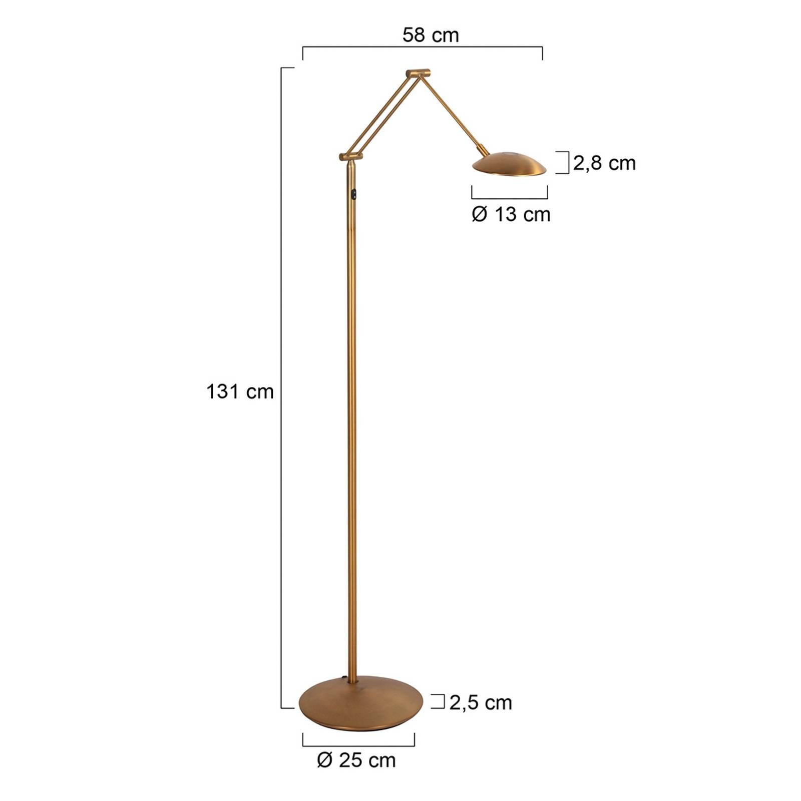 LED stojacia lampa Daphne 2-pl., 1-pl., bronzová, CCT, diaľkové ovládanie