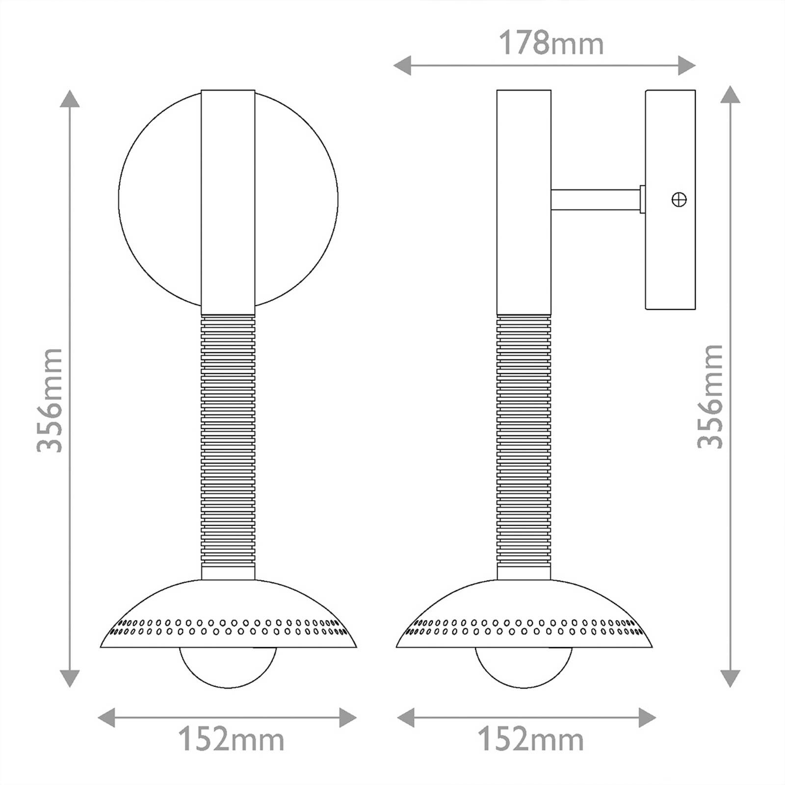 LED nástenné svetlo Arden, matná čierna, výška 36 cm, kov, stmievateľné