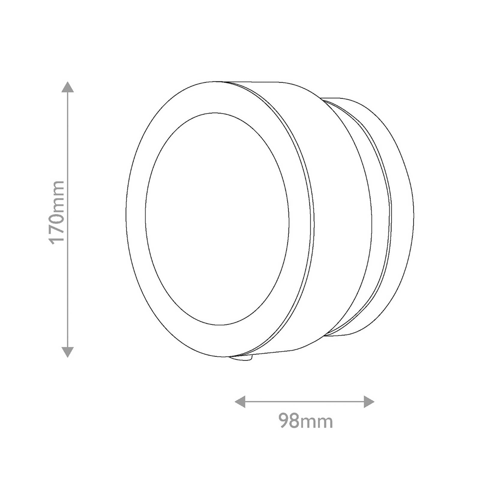 Nástenné svetlo Mercer, matná čierna, Ø 17 cm, kov, E14