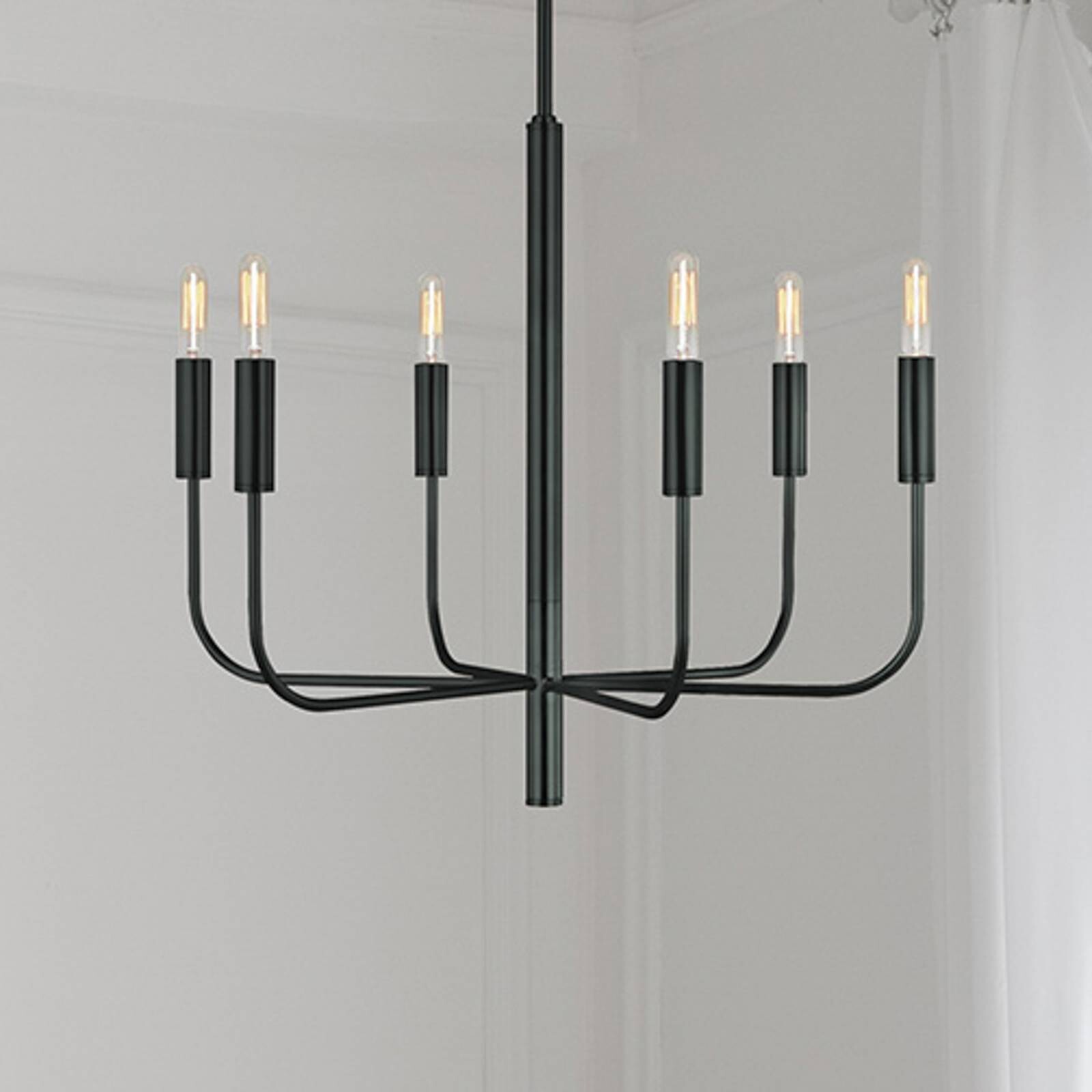 Luster Brianna, čierny, Ø 61 cm, 6-pl., kovový