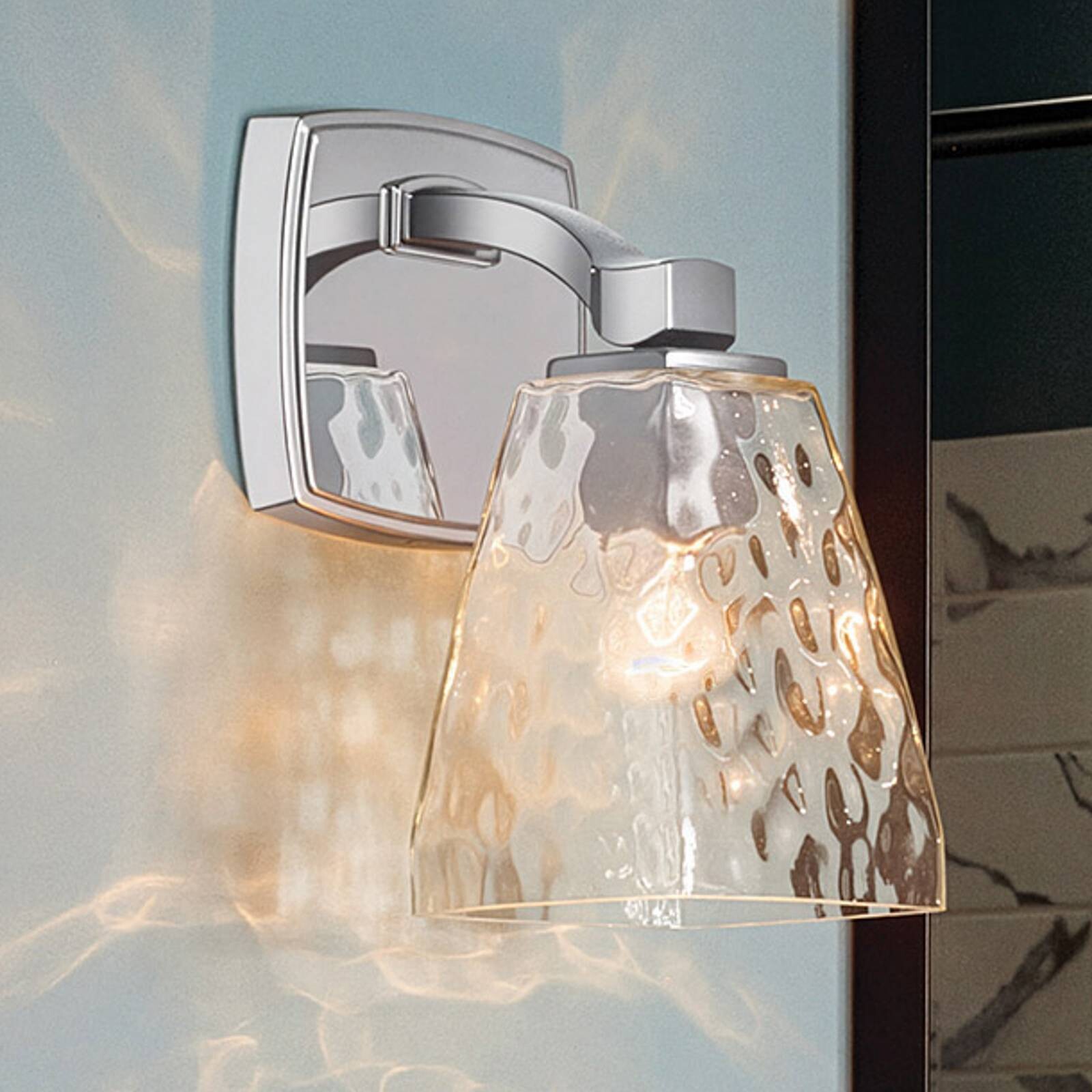 Nástenné svetlo Marant, chróm/číra, výška 24 cm, IP44, G9-LED