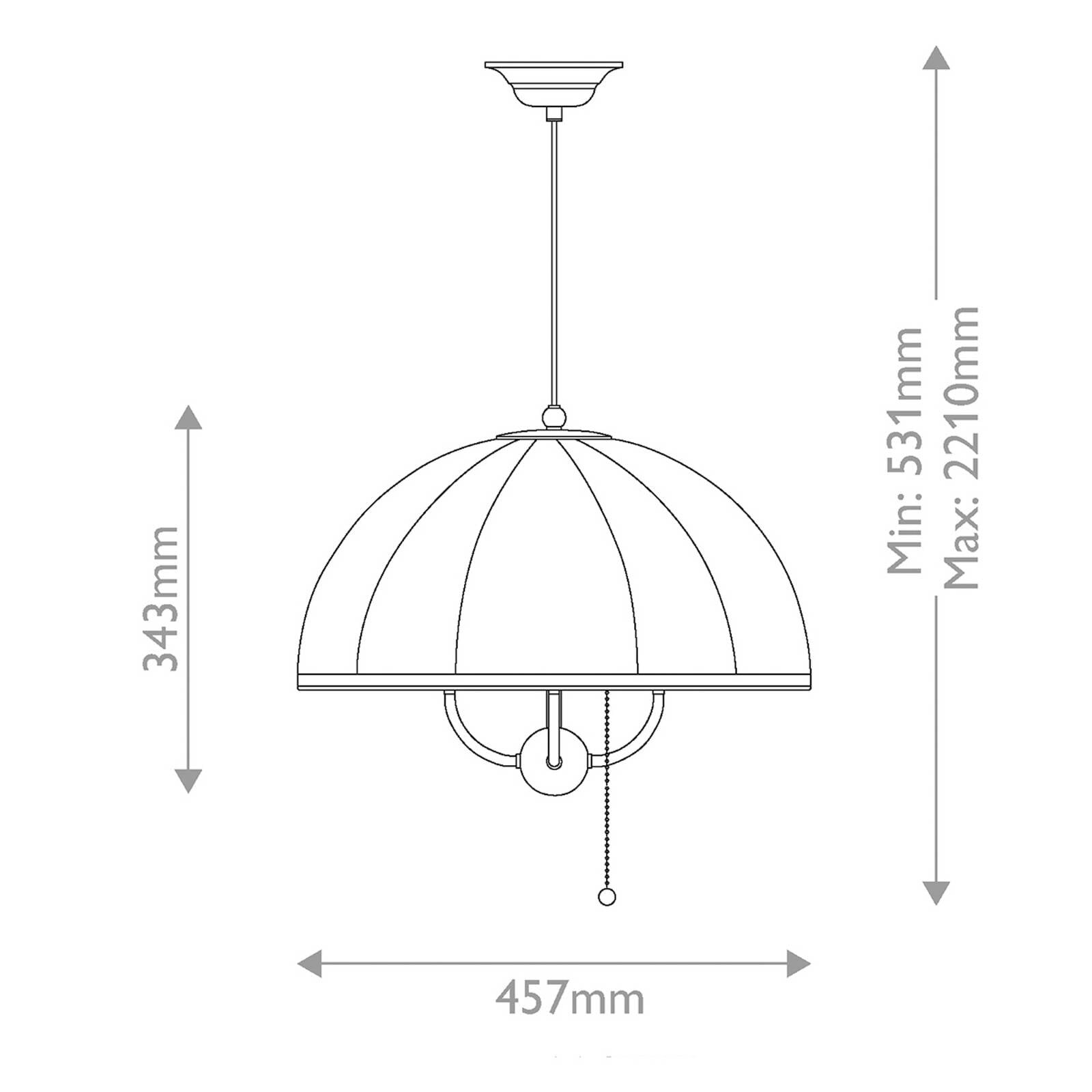 Závesné svietidlo Crosby, béžová/zlatá, Ø 46 cm, textil/kov, 4 x E14