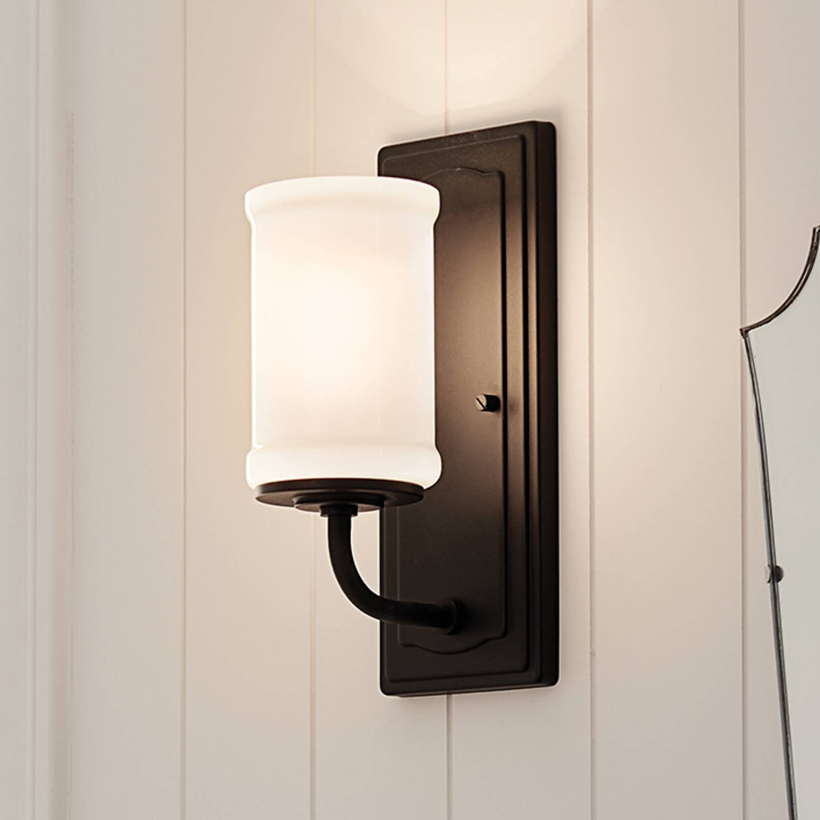 Nástenné svetlo Vetivene, čierna, výška 31 cm, kov, IP44, G9-LED