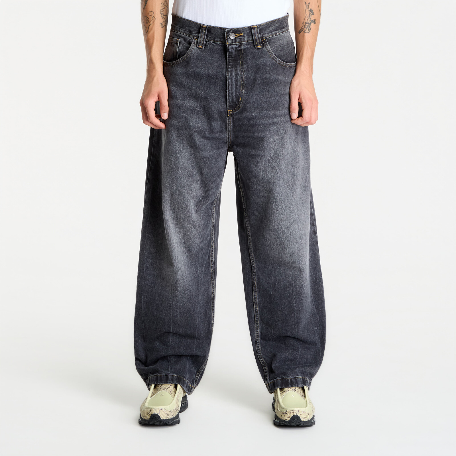 Džínsy Carhartt WIP Brandon Pant Black Marble Used Wash XL