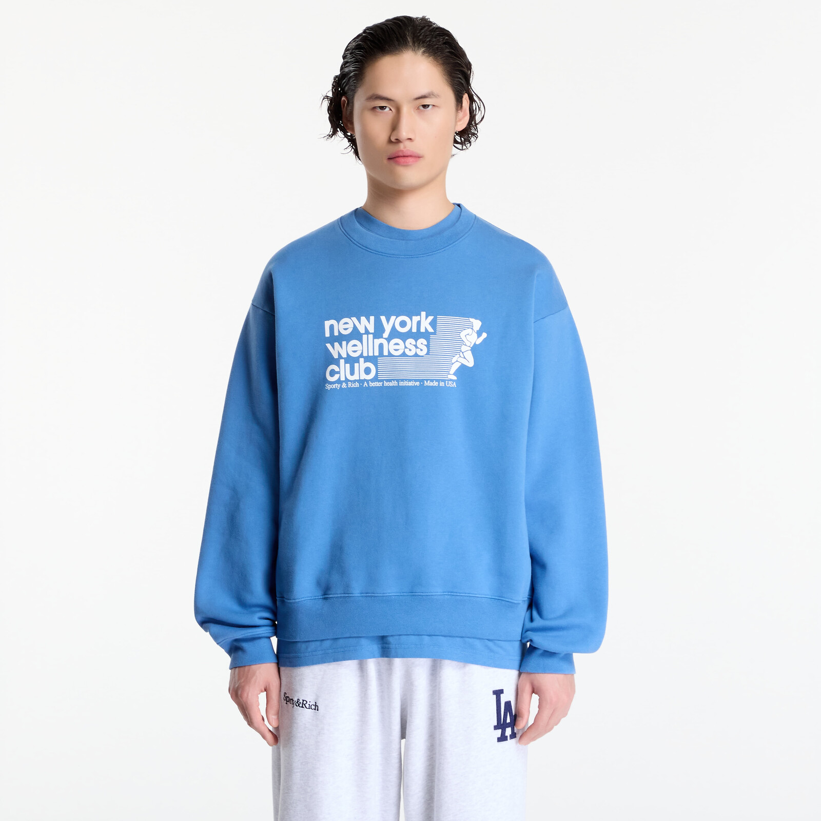 Mikina Sporty & Rich USA Wellness Club Crewneck UNISEX Dusty Blue S