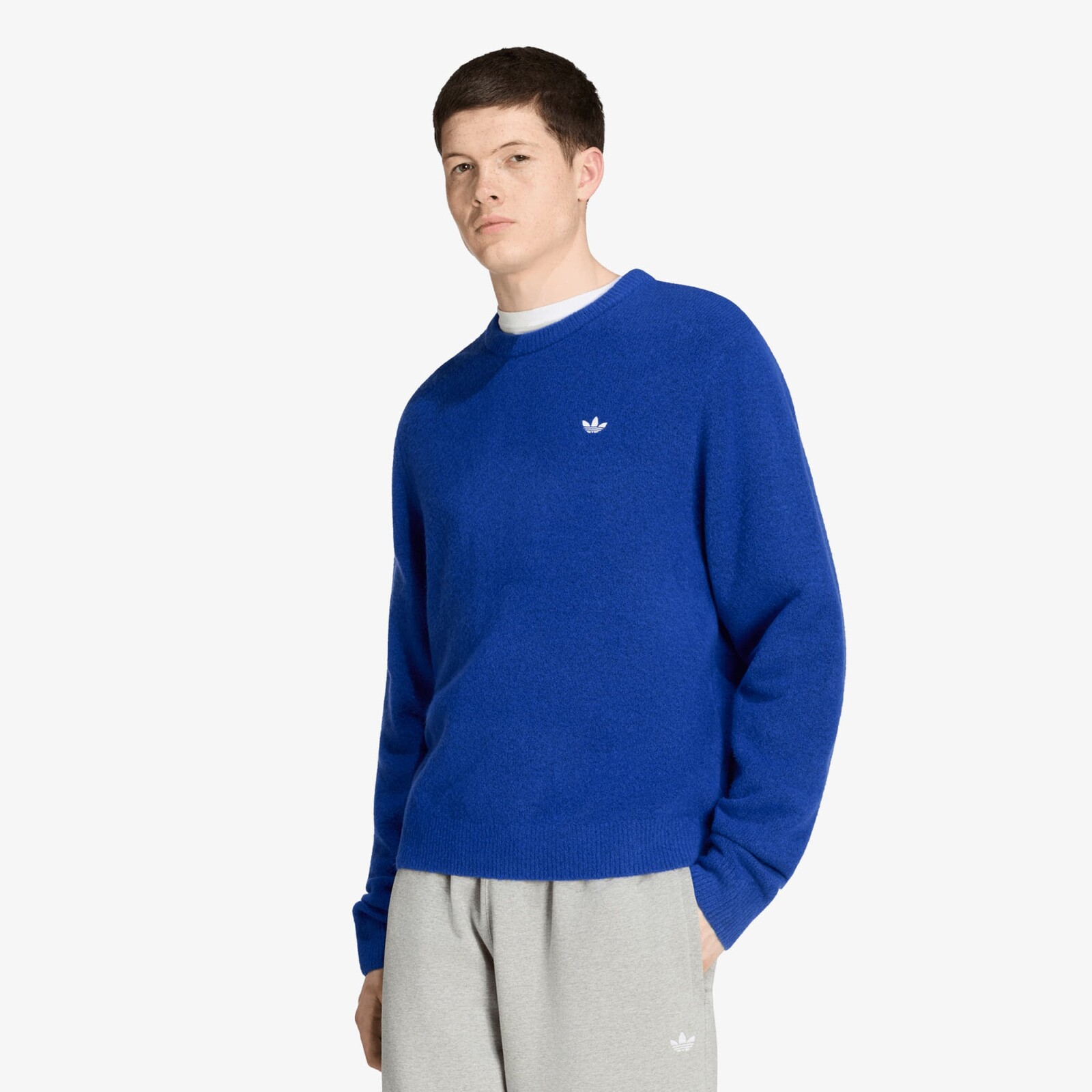 Sveter adidas Trefoil Essentials Fully Knit Sweatshirt Bold Blue L