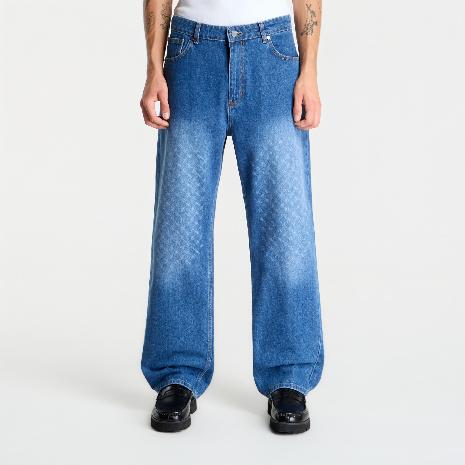 Džínsy Daily Paper Faded Monogram Amba Jeans Mid Blue XL