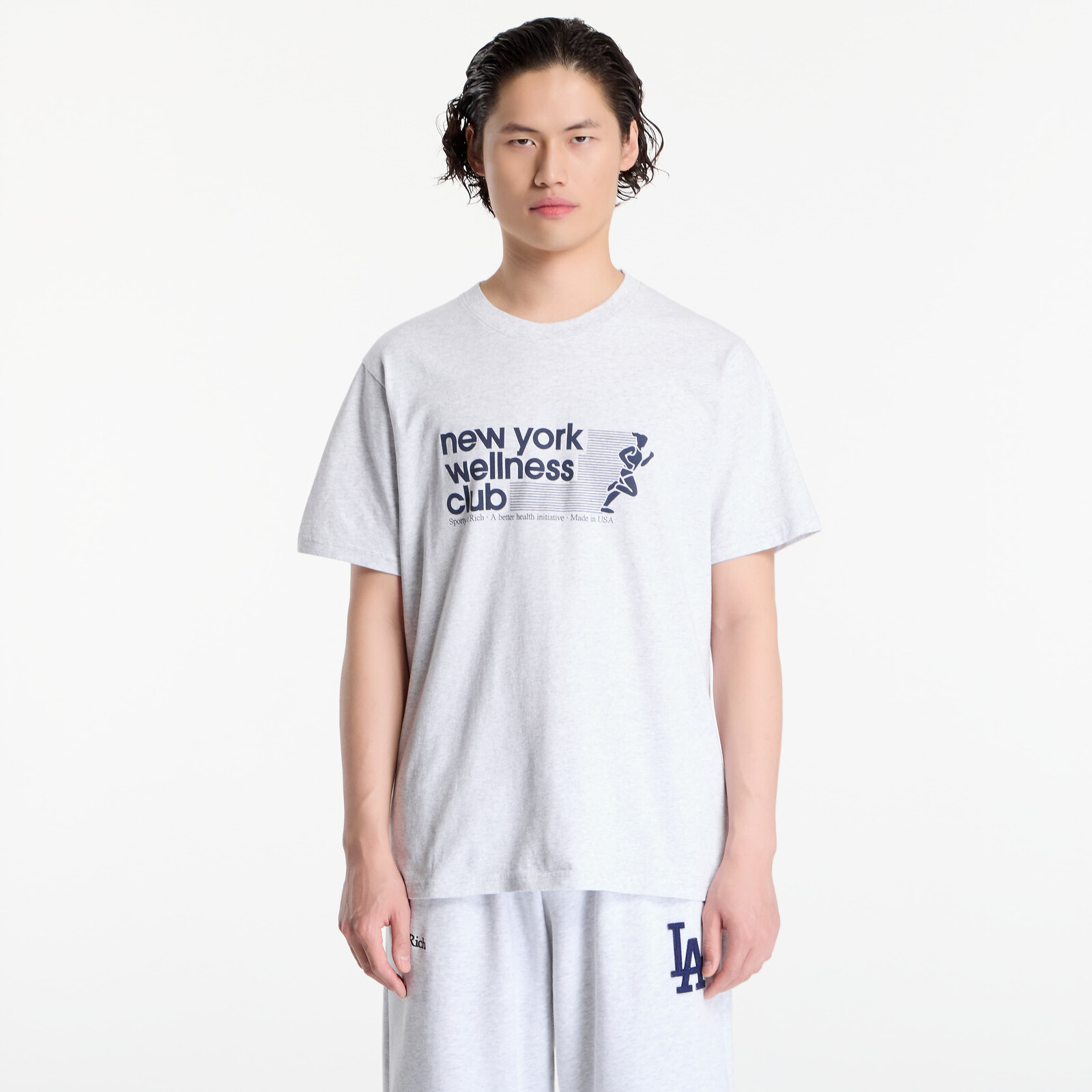 Tričko Sporty & Rich USA Wellness Club Tshirt UNISEX Heather Gray M