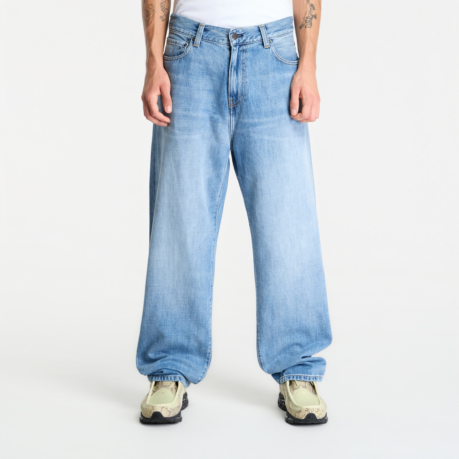 Džínsy Carhartt WIP Aaron Pant Blue Burst Washed 31