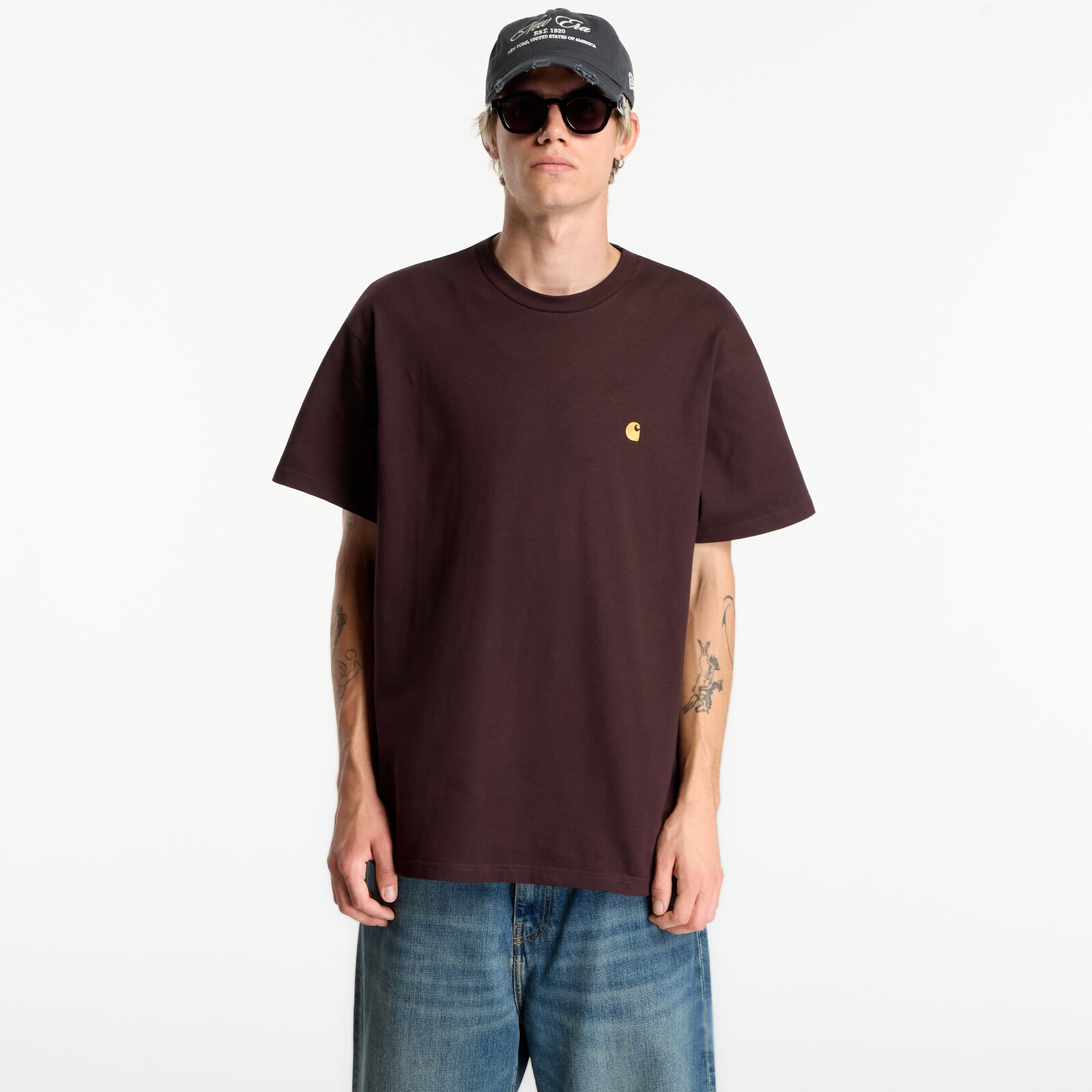 Tričko Carhartt WIP S/S Chase T-Shirt UNISEX Palisander/ Gold M