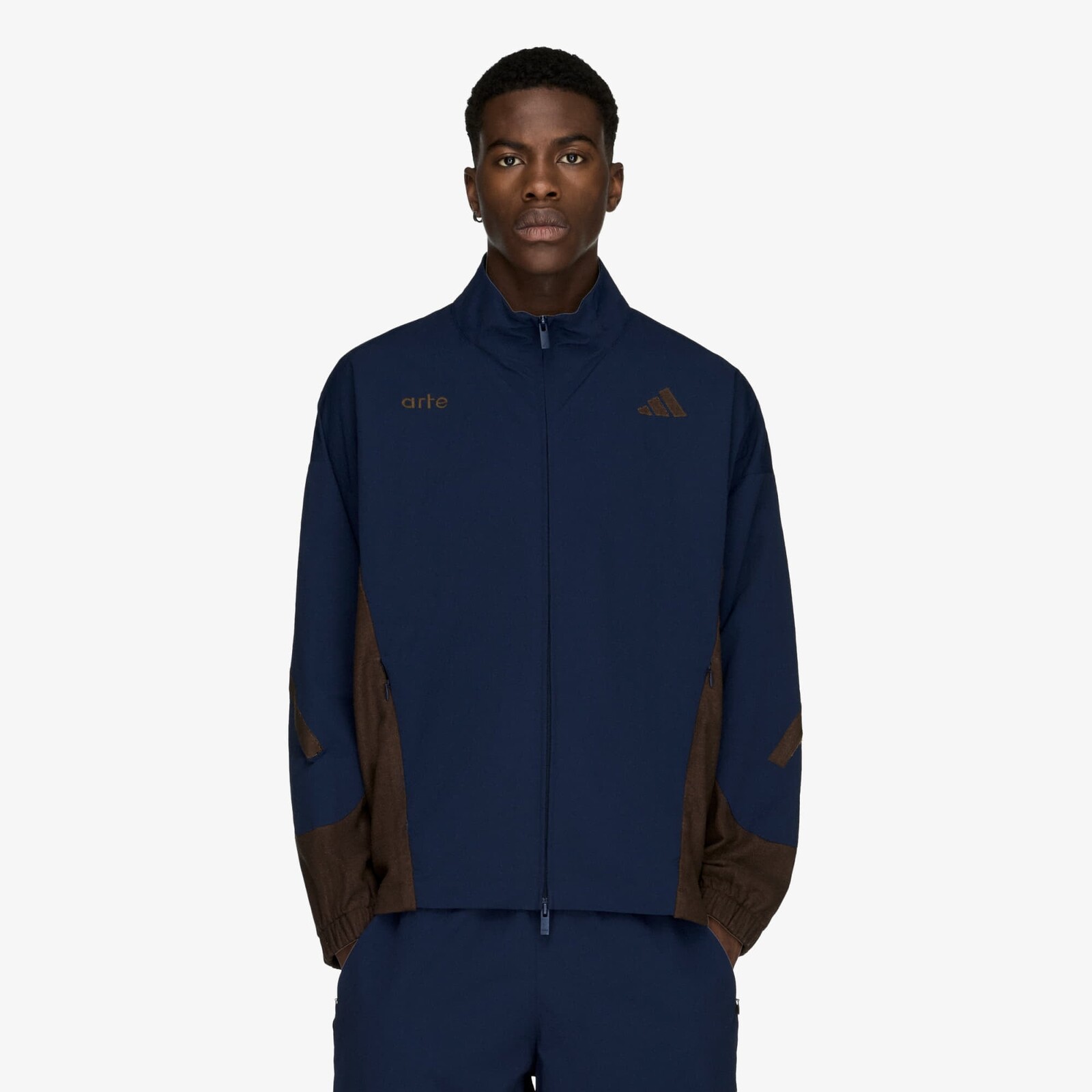 Bunda adidas x Arte Antwerp Z.N.E. Material Mix Full-Zip Tracktop Collegiate Navy/ Dust Cargo L