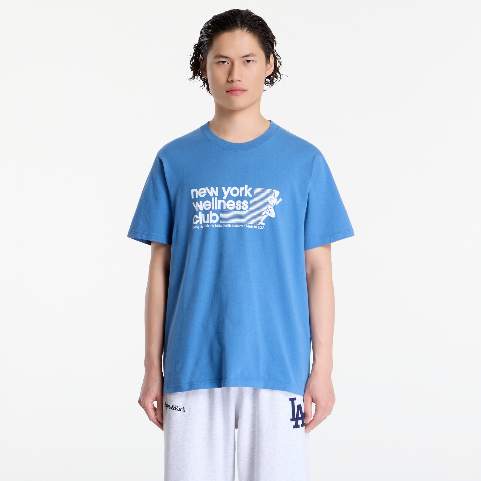 Tričko Sporty & Rich USA Wellness Club Tshirt UNISEX Dusty Blue XS
