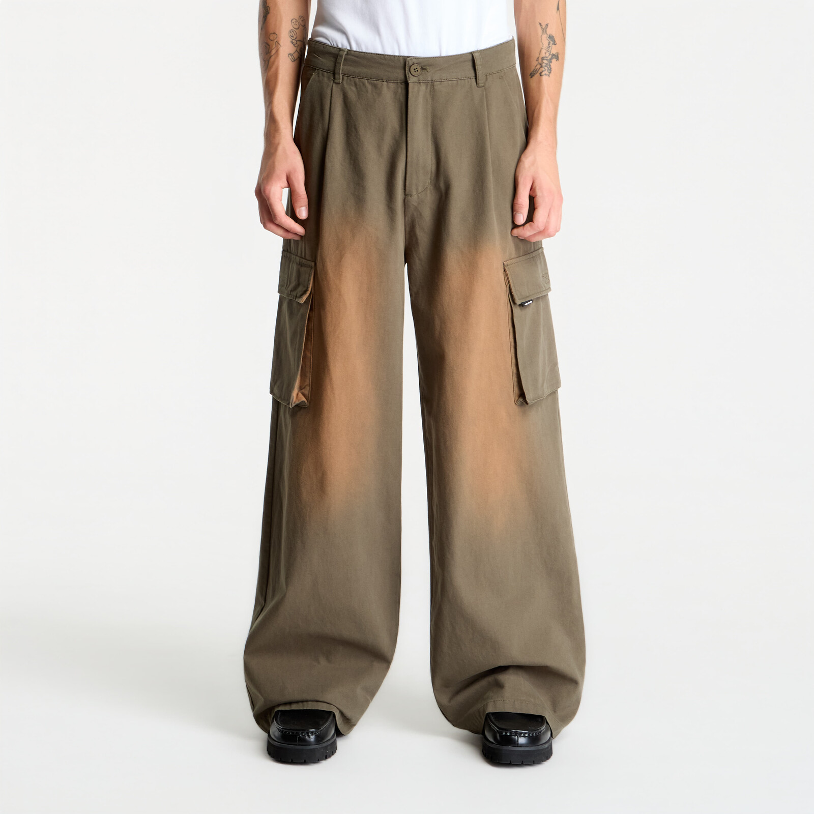 Kalhoty Daily Paper Washed Two Pocket Cargo Pants Army Green L