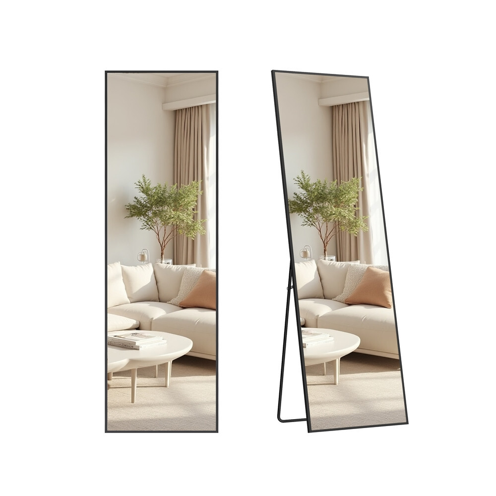 Stojací zrcadlo Menry 160 cm černé