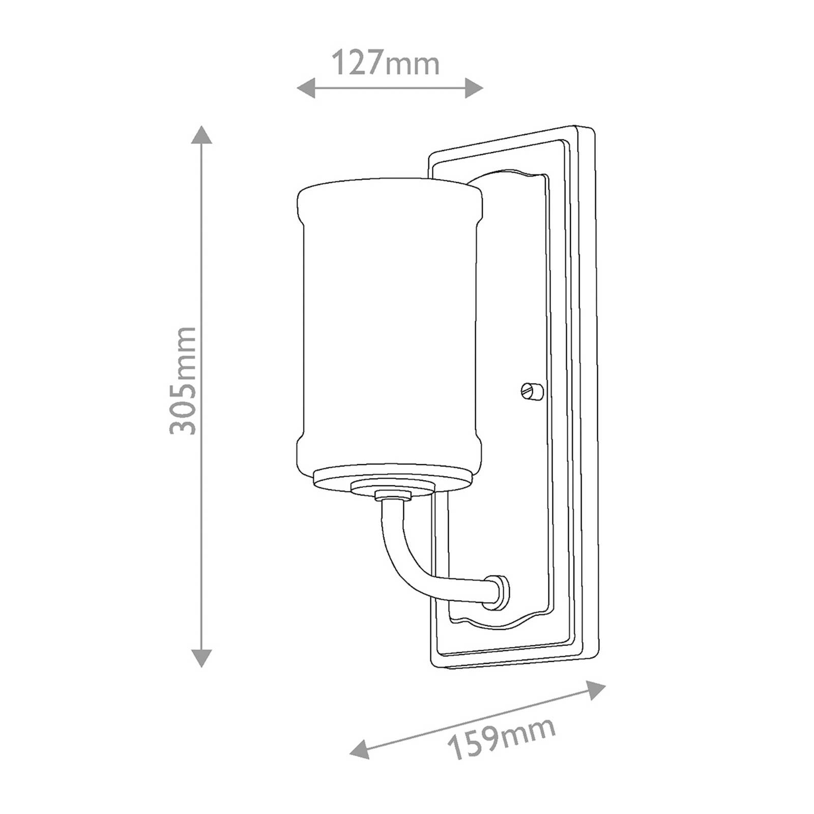 Nástenné svetlo Vetivene, chróm, výška 31 cm, kov, IP44, G9-LED