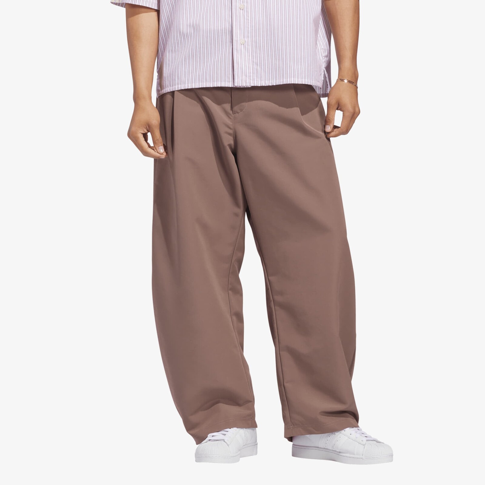 Kalhoty adidas Originals Woven Barrel Pant Trace Brown L