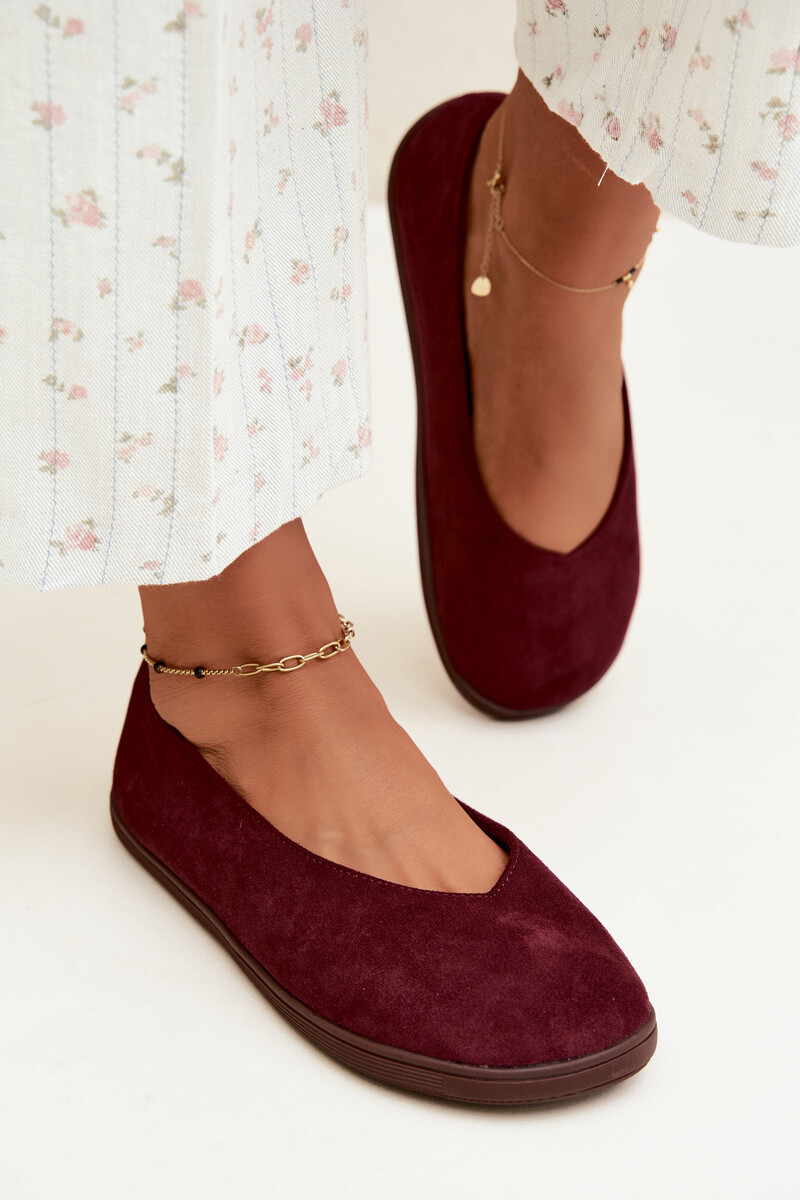 Ženské barefoot bordeaux balerínky Hollin