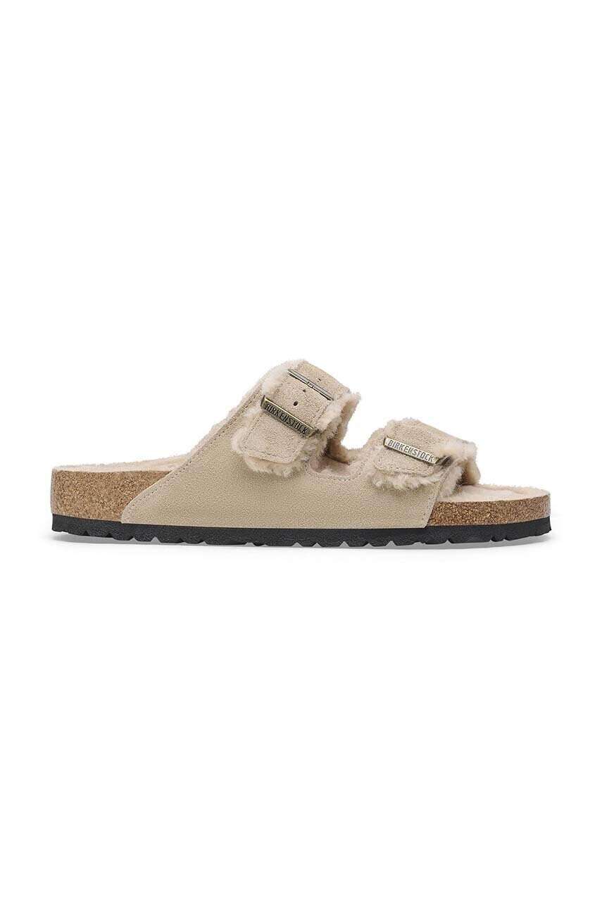 Birkenstock Semišové šľapky Arizona Shearling