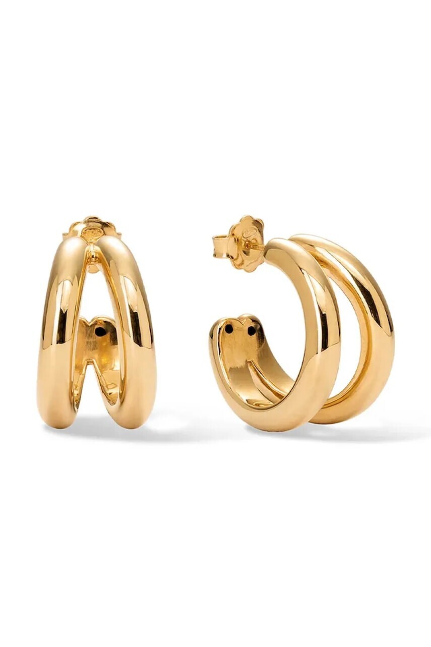BERRIES  náušnice dámske pozlátené strieborné DOUBLE LOOPS Earrings