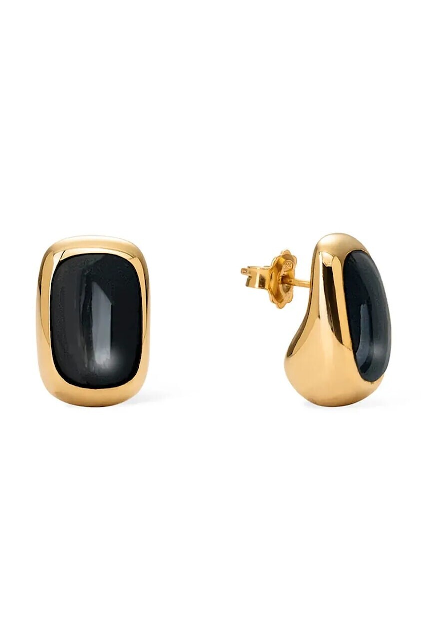 BERRIES  náušnice dámske pozlátené strieborné smaltované Alexis Black Earings