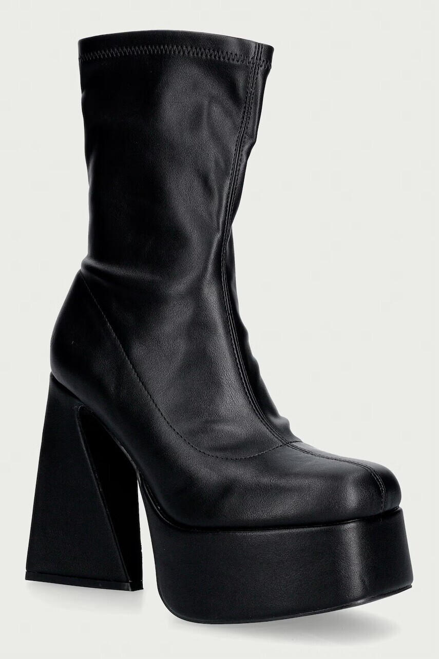 Koi Footwear  členkové čižmy na platforme dámske Rakot Heeled Black Ankle Boots