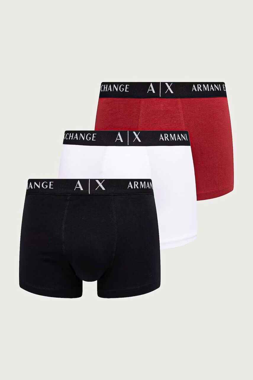 Armani Exchange  priliehavé boxerky pánske bavlnené s elastanom 3-pak