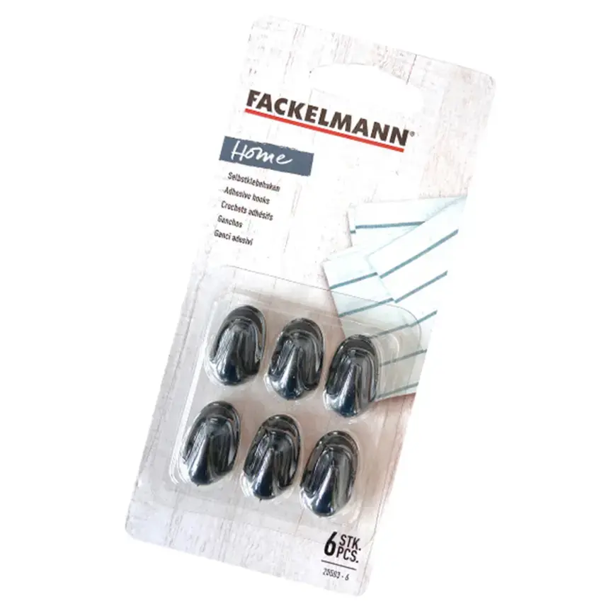 Samolepiace háčiky 2,5cm black 20503