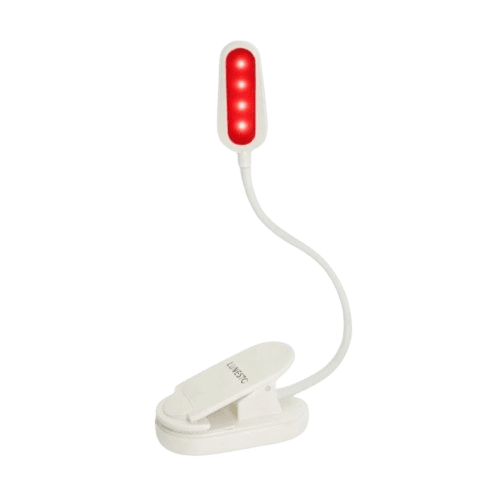 LUNESTO LED lampička na čítanie bez modrej zložky s clip-on biela