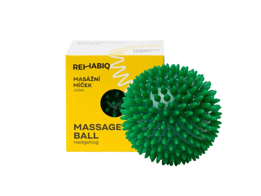 REHABIQ Masážna loptička ježko, zelená 9 cm