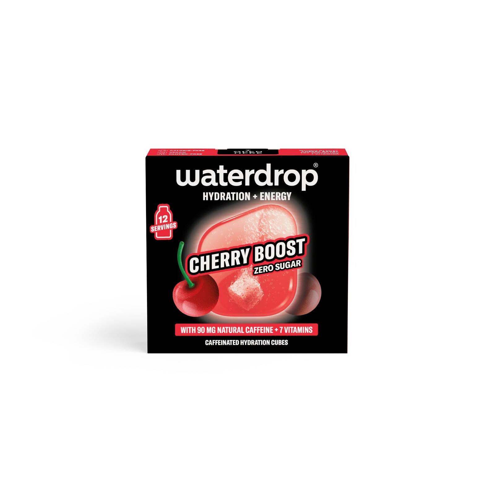 Waterdrop Microenergy – Šumivá kocka Cherry boost 12 kusov