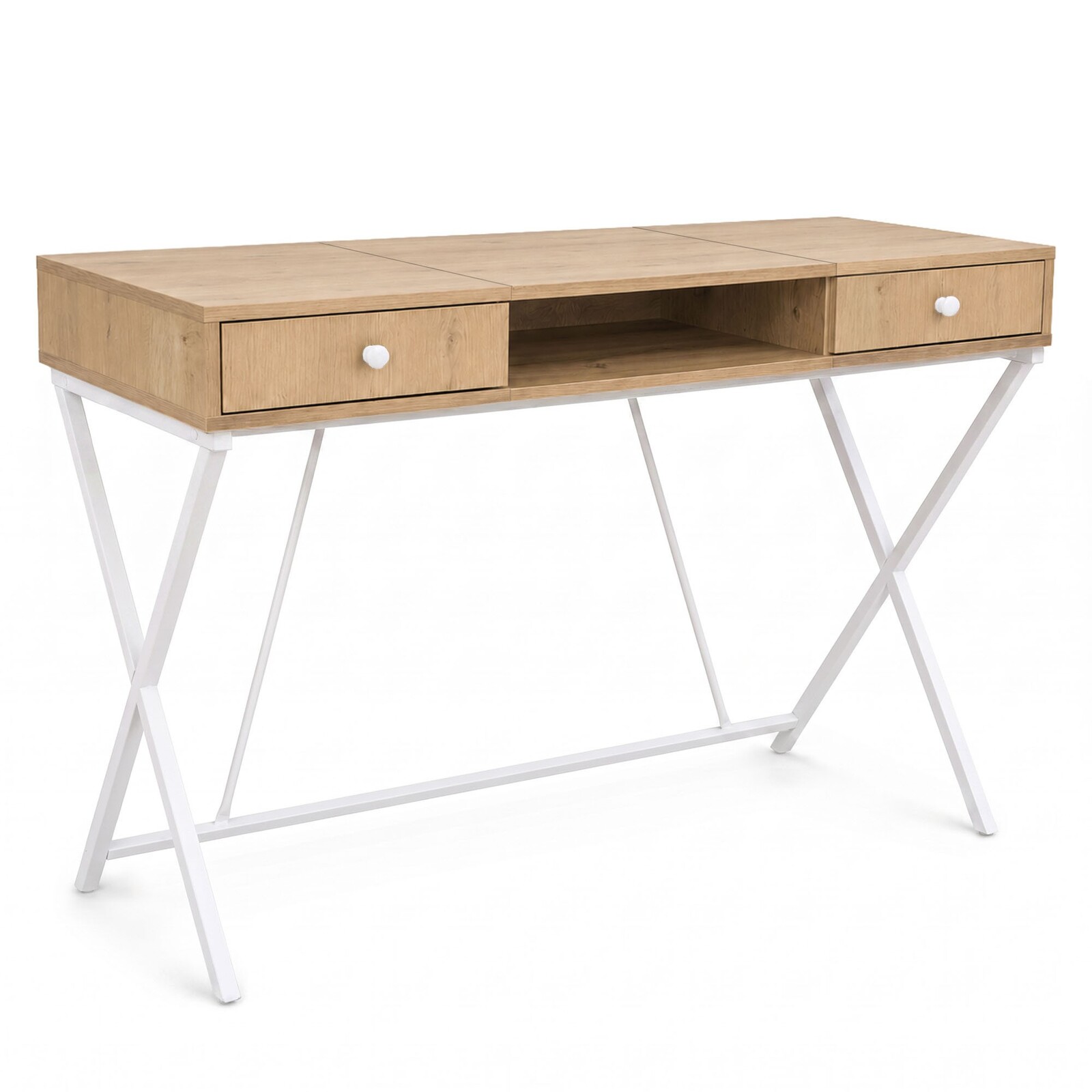 Písací stôl Crossline 120 cm biely/dub - výber z 7 prevedení