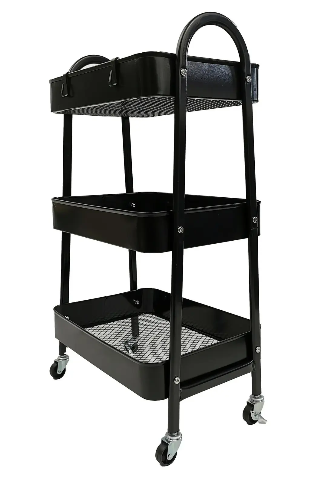 Pojízdný kovový regál Lordy 79 cm černý