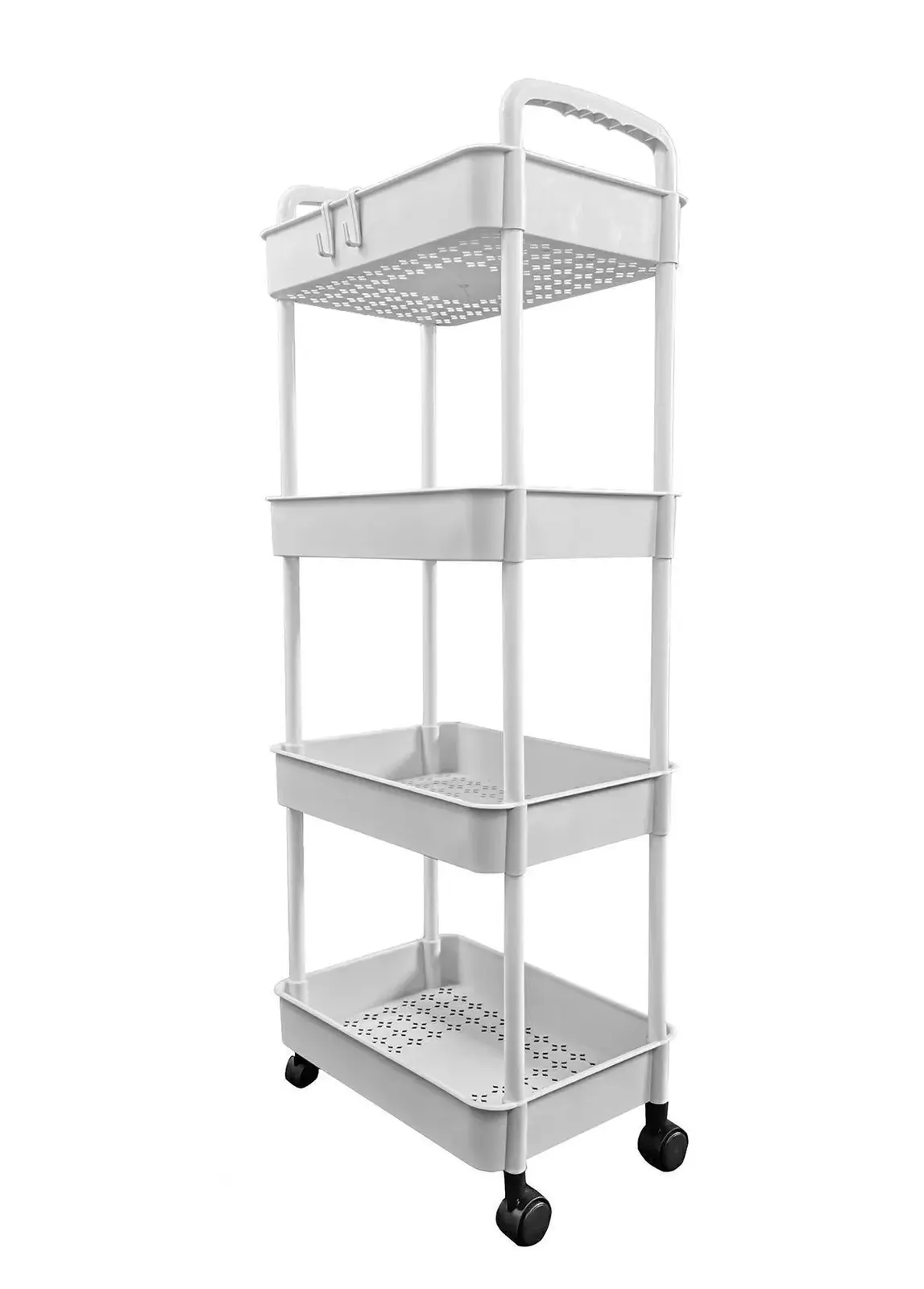 Pojízdný regál Osiris 105,5 cm II bílý