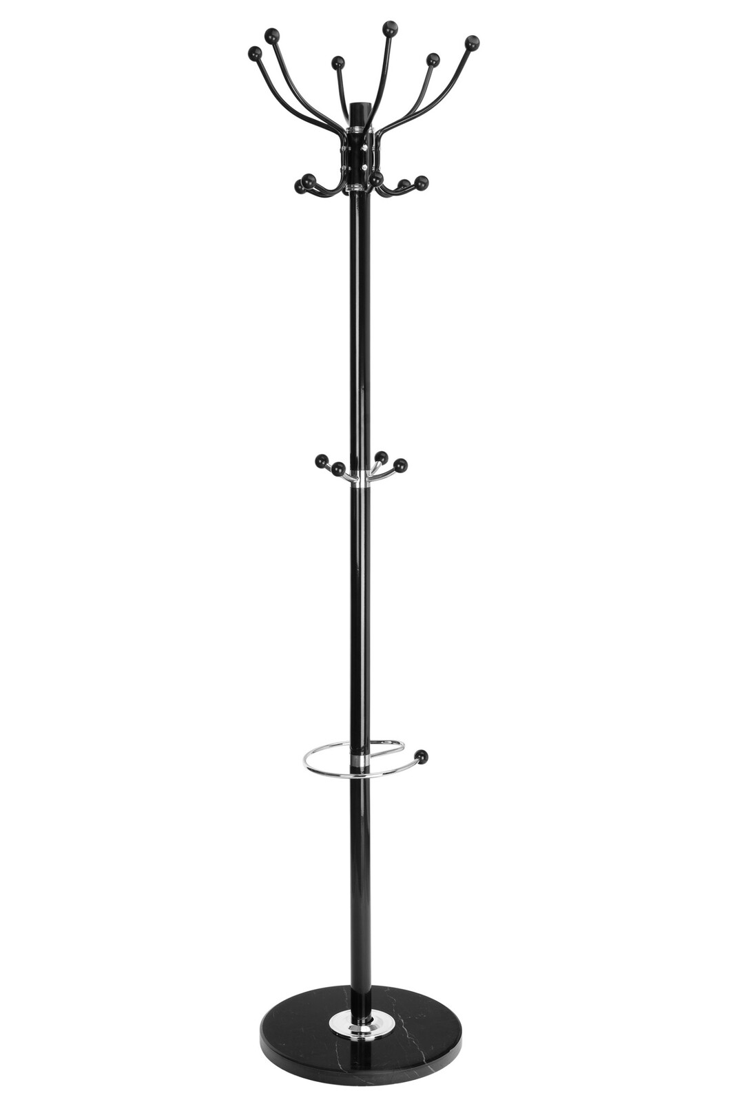 Předsíňový věšák Gowy 178 cm černý/mramor