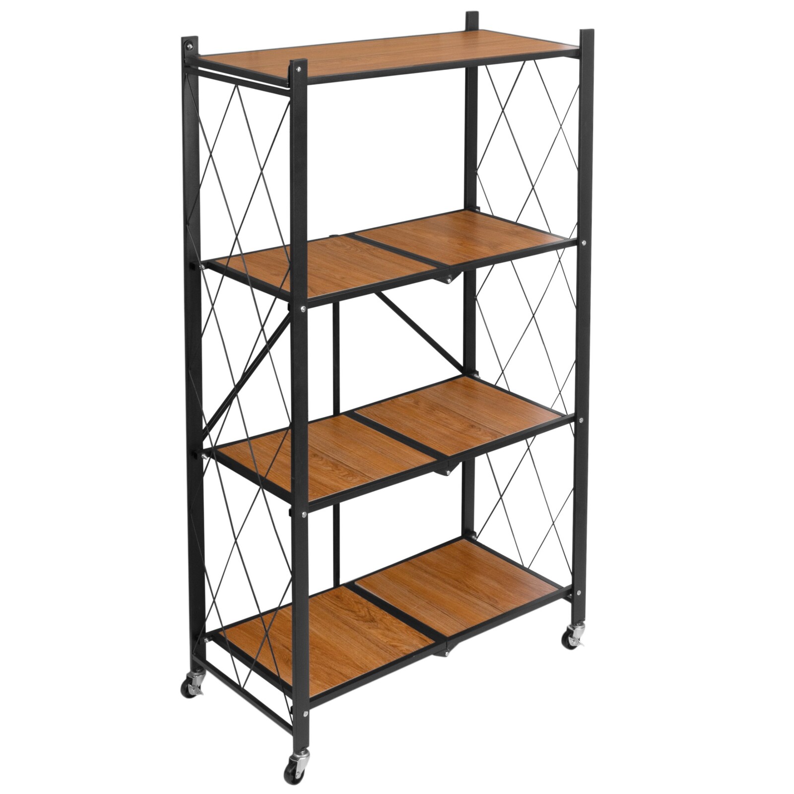 Skládací regál Bevel 125 cm černý/hnědý