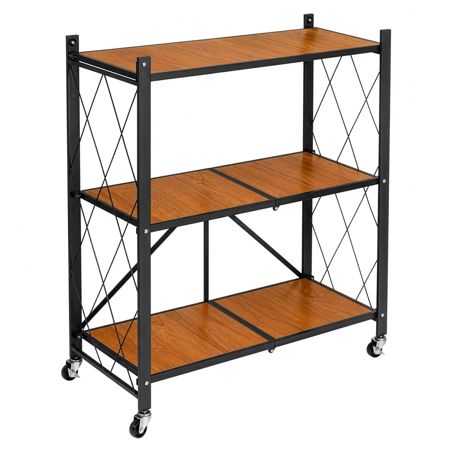 Skládací regál Bevel 70 cm černý/hnědý