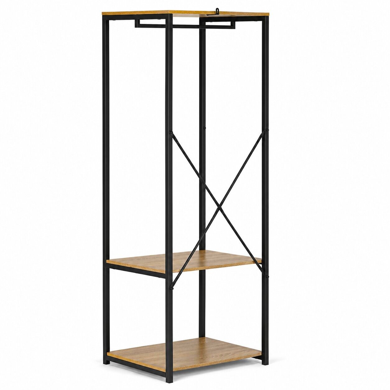 Stojan na oblečení Cyno 167 cm černý/dub přírodní