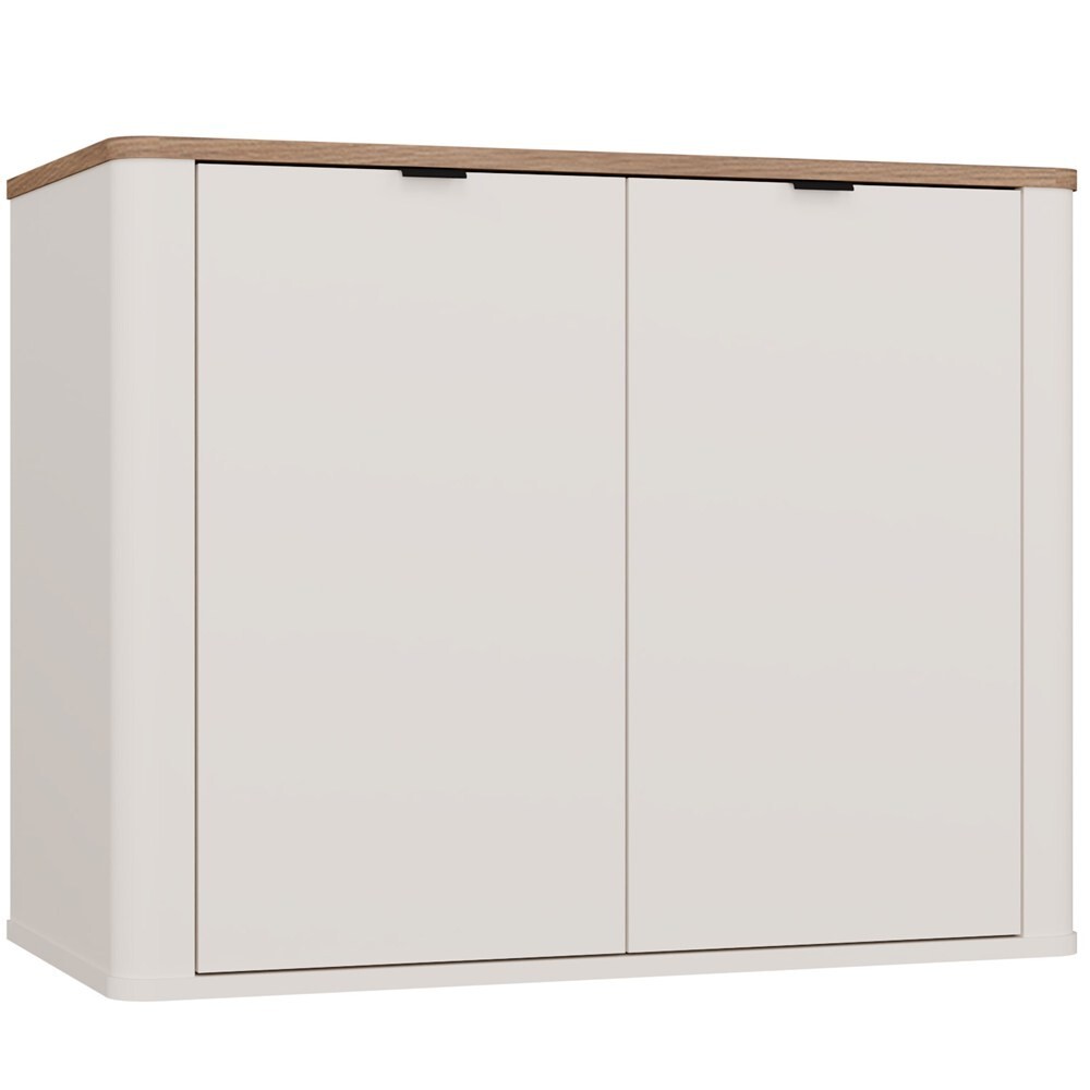 Závěsná skříňka pod umyvadlo s deskou Cordoba 80 cm kašmír/dub Castello