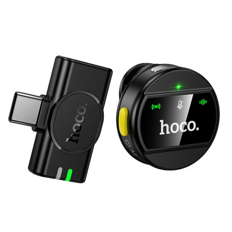 Hoco L21 bezdrôtový lavalier mikrofón USB-C, čierny