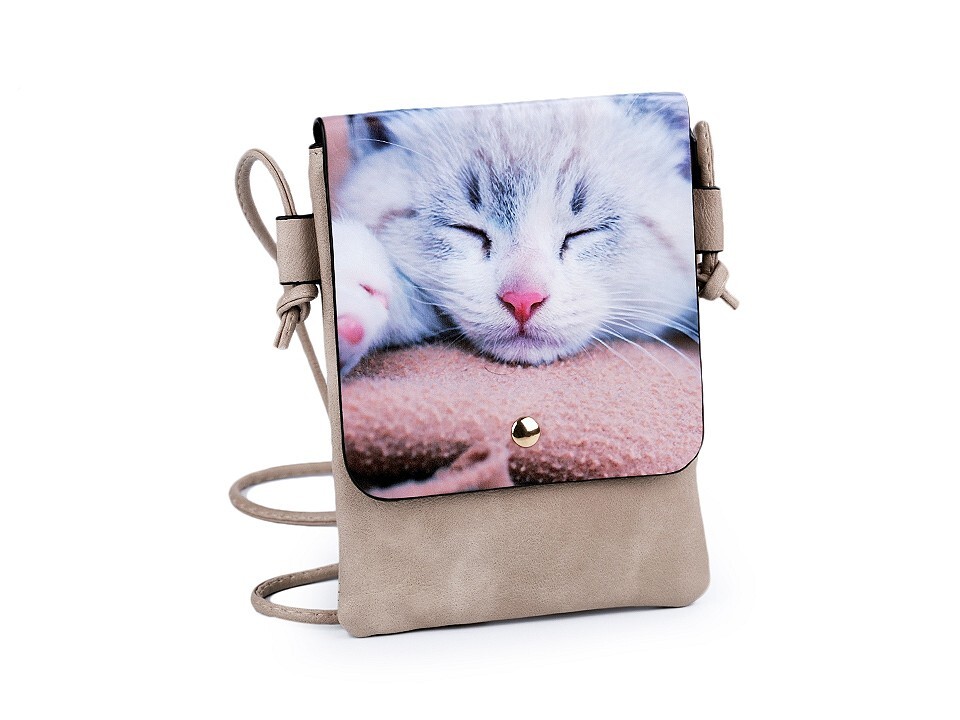 Mačacia mama Crossbody kabelka s bielou mačičkou