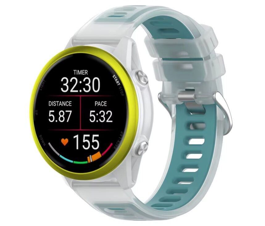 eses Silikonový rýchloupínací remienok pre Garmin - Modrý transparentný, 22 mm