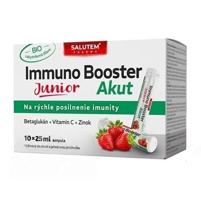 SALUTEM Immuno booster akut junior roztok s jahodovou príchuťou 10 x 25 ml