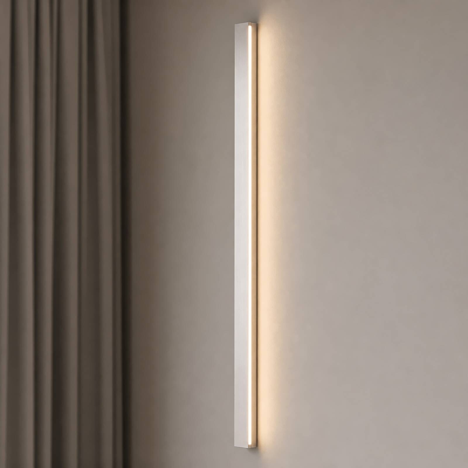 Lucande LED nástenné svetlo Kinsley, 90 cm, niklová, stmievateľné, CCT