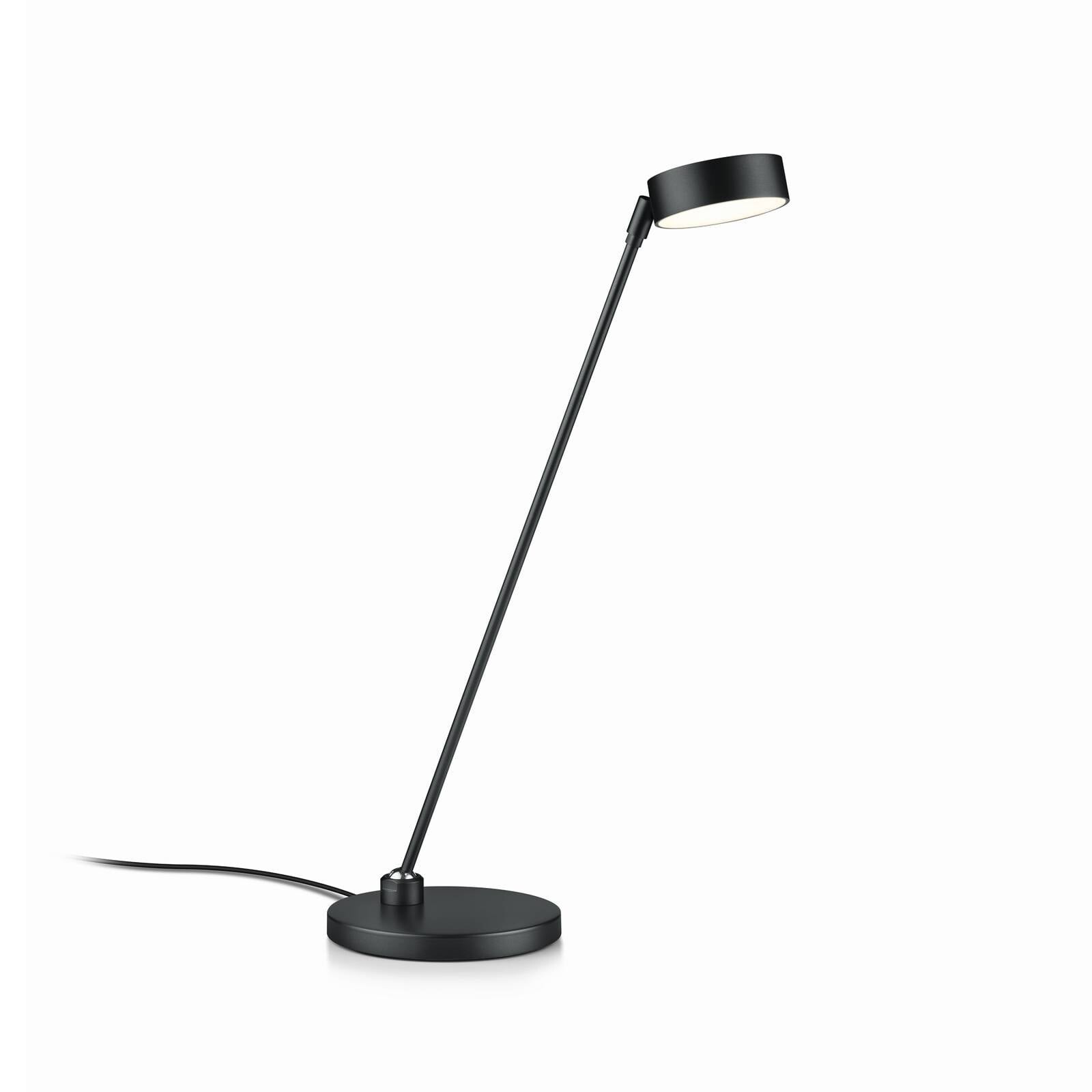 Stolová LED lampa Yori, čierna matná, výška 50 cm, ovládanie gestami