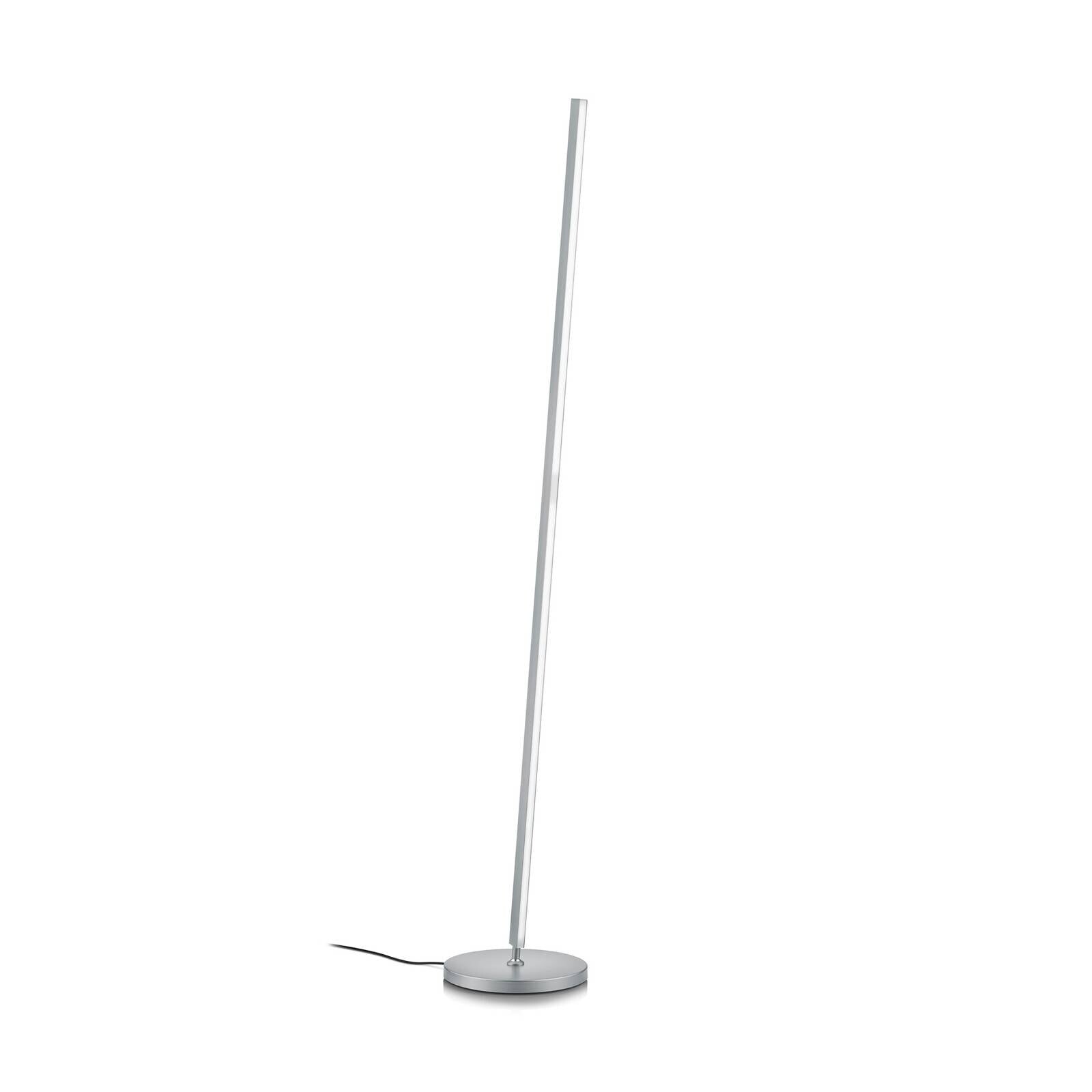 LED stojacia lampa Fabia s ovládaním gestami, niklová, výška 160 cm, kovová