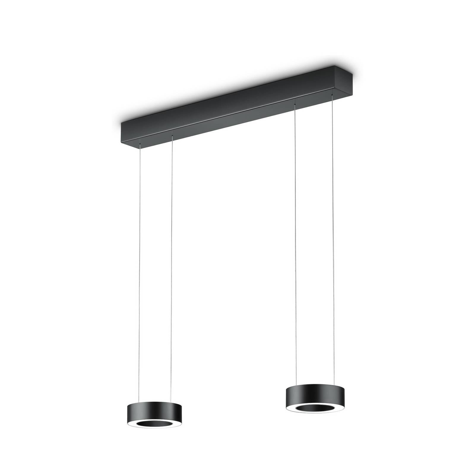LED závesné svietidlo Zera-2, dĺžka 70 cm, čierna, s hranatým krytom
